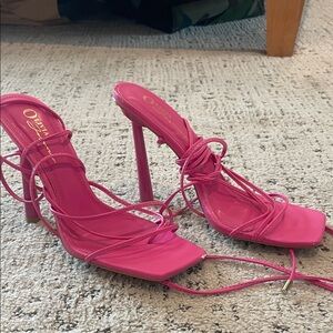 Elegant Pink Strappy Heels